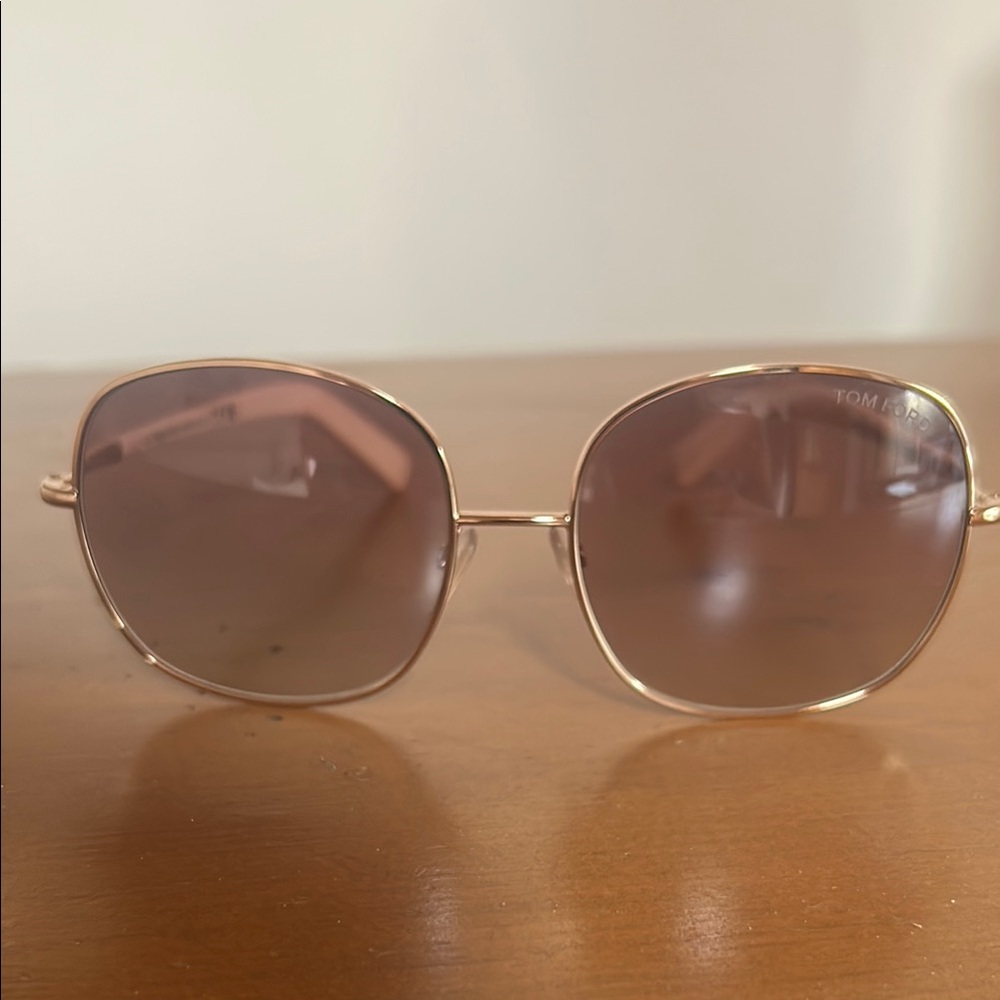 Tom Ford Georgina Rose Gold/Gold / White Sunglasses